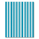 Bold Teal White Vertical Stripe Area Rug