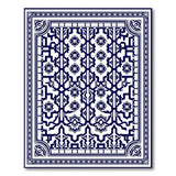 Blue and Teal Navy Blue Intricate Geometric Area Rug