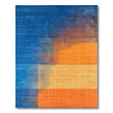 Modern Blue-Orange Halftone Gradient Area Rug