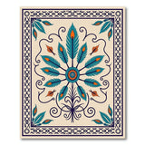 Teal Peacock Feather Persian Area Rug
