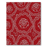 Bold Red Floral Outline Area Rug