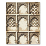 Vintage Moroccan Arched Lattice Beige Rug