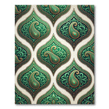 Ornate Emerald Paisley Area Rug
