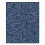 Geometric Modern Navy Blue Wavy Abstract Area Rug