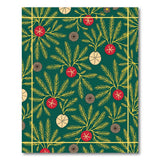Lush Green Fern Frond Tribal Area Rug