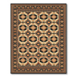 Black Field Geometric Persian Area Rug