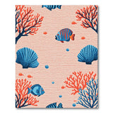 Vibrant Coral Reef Fish Seashell Area Rug