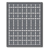 Intricate Black White Geometric Lattice Rug