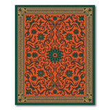 Ornate Green Orange Persian Floral Area Rug
