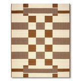 Geometric Brown Tan Area Rug