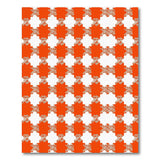 Orange Vibrant Orange Diamond Check Area Rug