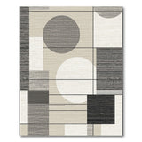 Beige and Neutral Abstract Geometric Grey Area Rug