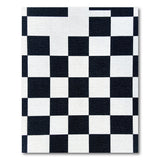Black White Checkered Geometric Geometric Modern Area Rug