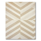 Beige White Chevron Zigzag Area Rug