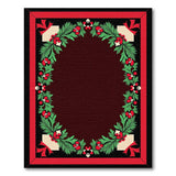 Festive Holly Berry Wreath Border Rug