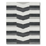 Modern Black White Chevron Stripe Area Rug