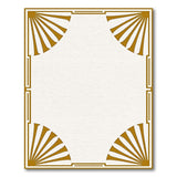 Gold Art Deco Sunburst Border Area Rug