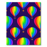 Multi-color and Patterns Rainbow Hot Air Balloon Washable Area Rug