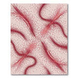 Abstract Red Swirl Dots Pink Area Rug