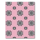 Pink Black White Floral Pattern Area Rug