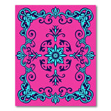 Pink Vibrant Pink Ornate Floral Medallion Rug