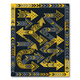 Yellow Grey Arrow Geometric Tribal Rug