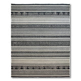 Black White Heritage Tribal Area Rug