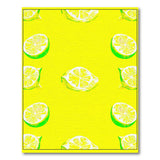 Yellow Fruit Pattern Sunny Lemon Slices Yellow Area Rug