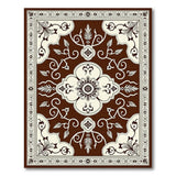 Traditional Persian Ornate Brown Medallion Persian Area Rug