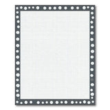 White Area Rug with Charcoal Polka Dot Border