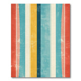 Retro Distressed Multi-Color Stripe Area Rug
