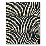 Cream Black Zebra Curving Stripes Rug