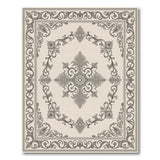 Elegant Ornate Grey Floral Area Rug
