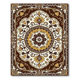 Opulent Gold Medallion Traditional Persian Rug