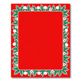 Festive Red Holly Berry Border Area Rug