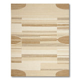 Beige and Neutral Beige Geometric Abstract Woven Area Rug