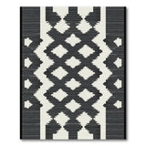 Black White Geometric Tribal Diamond Rug