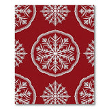 Red Snowflake Mandala Area Rug