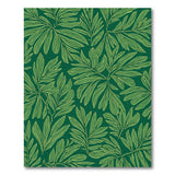ODIKA Washable Green Tropical Leaf Area Rug - Non-Slip Low Pile Botanical Carpet