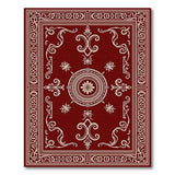 Elegant Red Medallion Area Rug with Ornate Borders