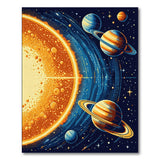 Multi-color and Patterns Pixelated Solar System Area Rug