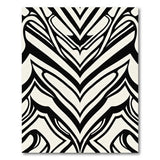 Bold Black White Zigzag Geometric Rug