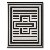 Black White Geometric Modern No. 4 Area Rug