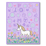 Purple Unicorn Alphabet Kids Cartoon Rug