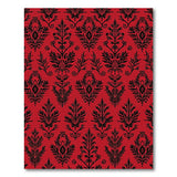 Red Black Damask Floral Area Rug