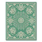 Green Traditional Persian Emerald Green Persian Floral Medallion Rug