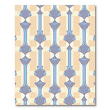 Blue Geometric Spire Pattern Area Rug