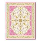 Ornate Pink Gold Persian Area Rug
