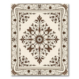 Ornate Floral Medallion Cream Rug
