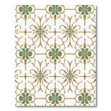 Ornate Green Quatrefoil Floral Area Rug